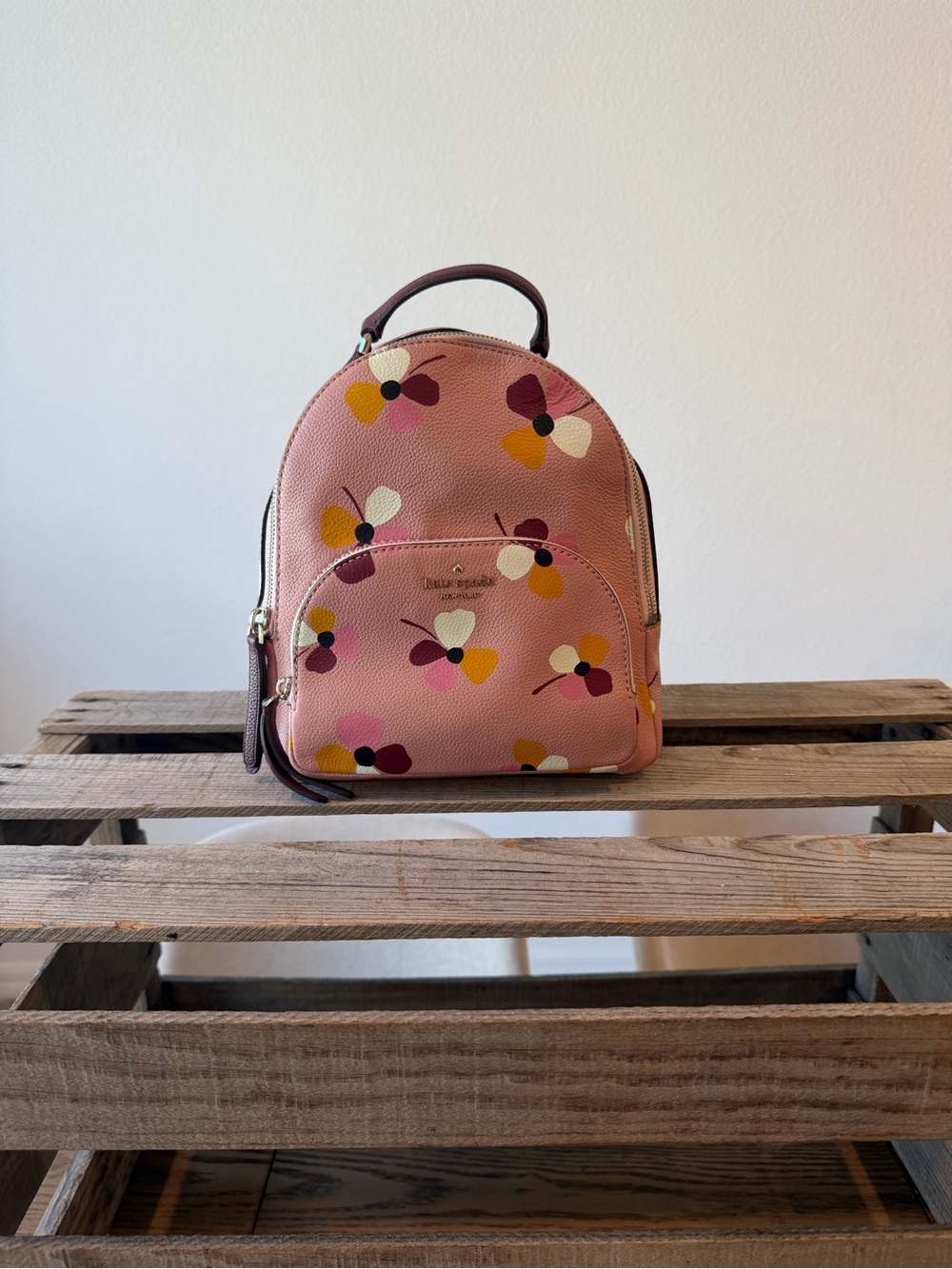 Kate Spade New York Butterfly Print Mini Backpack – Pink Pebbled Leather